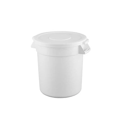 Biały okrągłe plastikowe kosza na śmieci w stylu amerykańskim